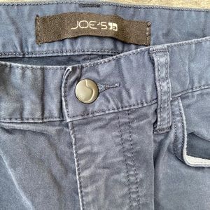 Men's Joe's Navy Blue Flat Straight Leg Chino Pants 34 Cotton Pocket Snap Preppy